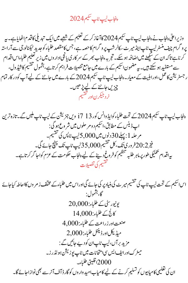 Punjab Laptop Scheme 