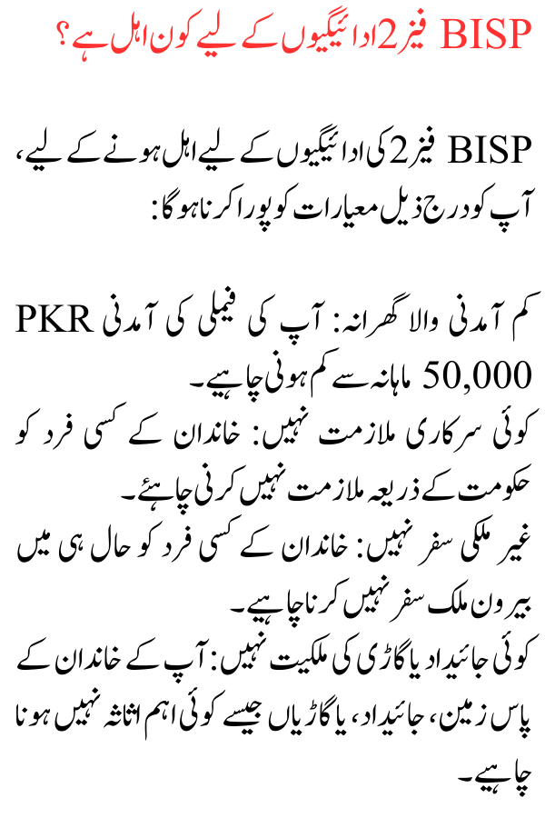 BISP Phase 2 Payment Distribution