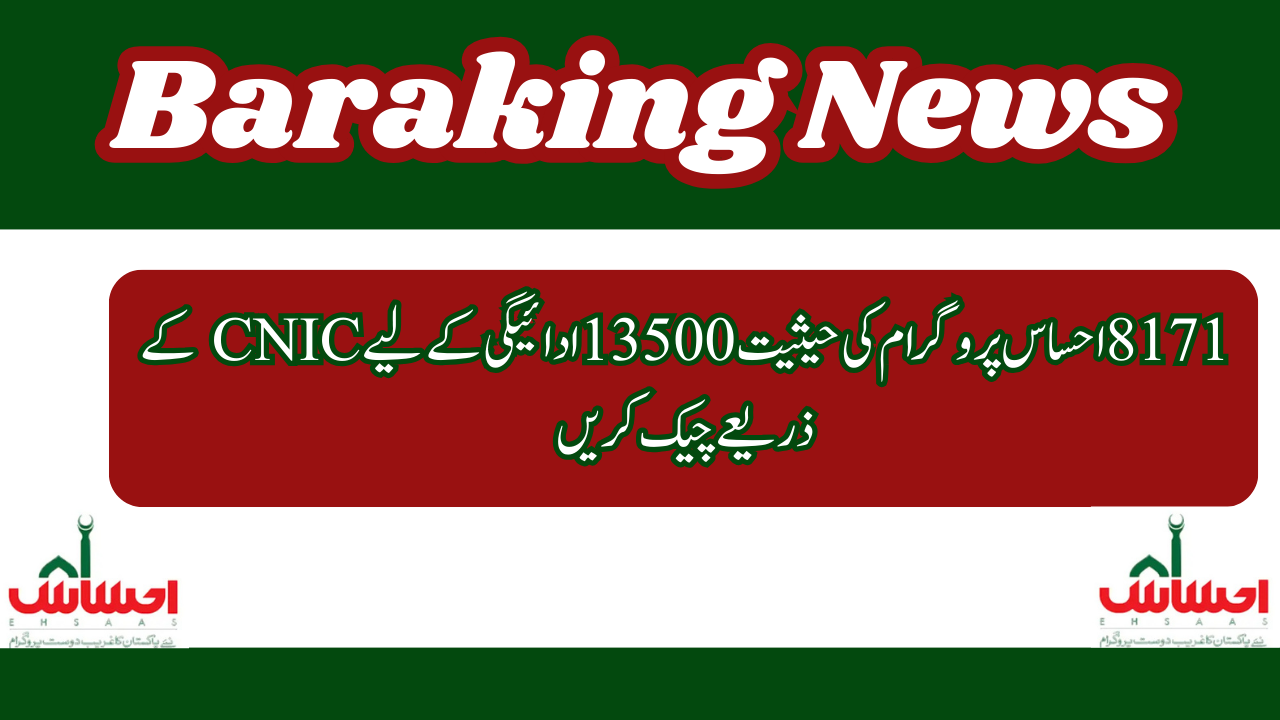 8171 Ehsaas Program Status: Check By CNIC: