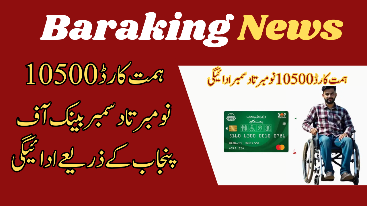 Himmat Card 10500 November to December Payment: