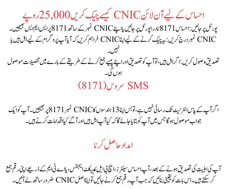 8171 Ehsaas Program CNIC Check Online